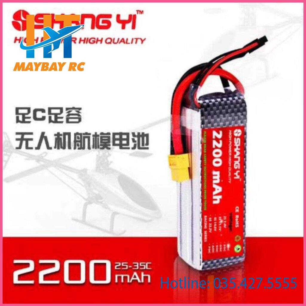 Pin Lipo ShangYi 2200mAh 45C 2s, 3s, 4s - XT60 lắp cho máy bay điều khiển từ xa các loại