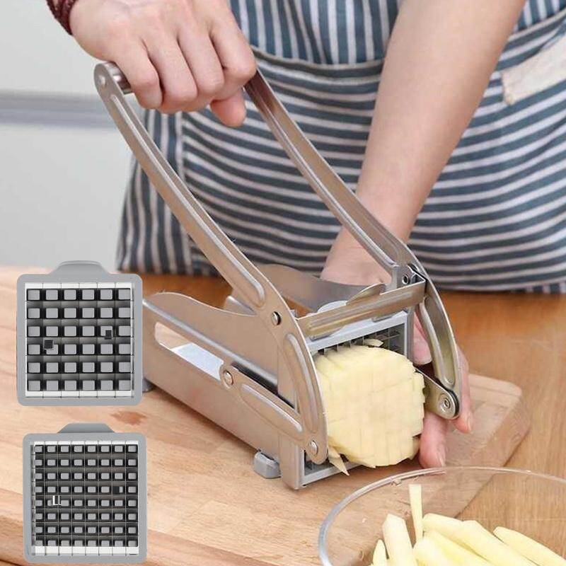 Dụng cụ cắt khoai tây dụng cụ băm trái cây rau củ đa năng với 2 lưỡi thép không gỉ cho khoai tây chiên dụng cụ làm khoai tây chiên dụng cụ cắt khoai tây cho cà chua khoai tây rau quả dụng cụ cắt khoai tây chiên