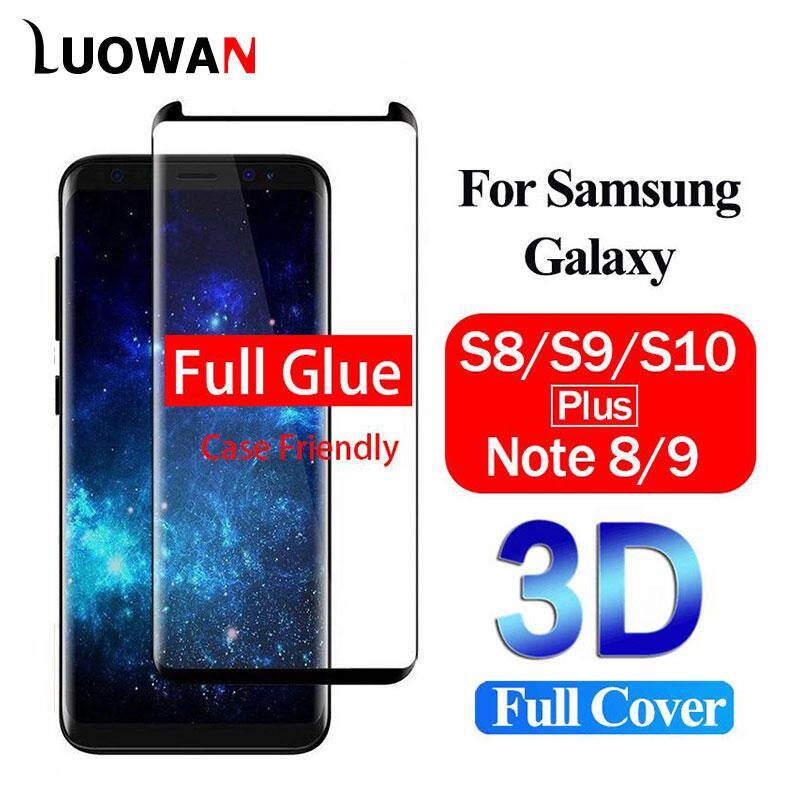 LUOWAN Miếng Dán Bảo Vệ Màn Hình Kính Cường Lực 3D Full Keo Cho Samsung Galaxy S8 Plus S9 Plus Note 8 Note 9 [Thân Thiện Với Ốp Lưng] [Nhôm Cao Siêu Mỏng 0.18Mm] Chống Trầy Xước/Vân Tay-Màu Đen