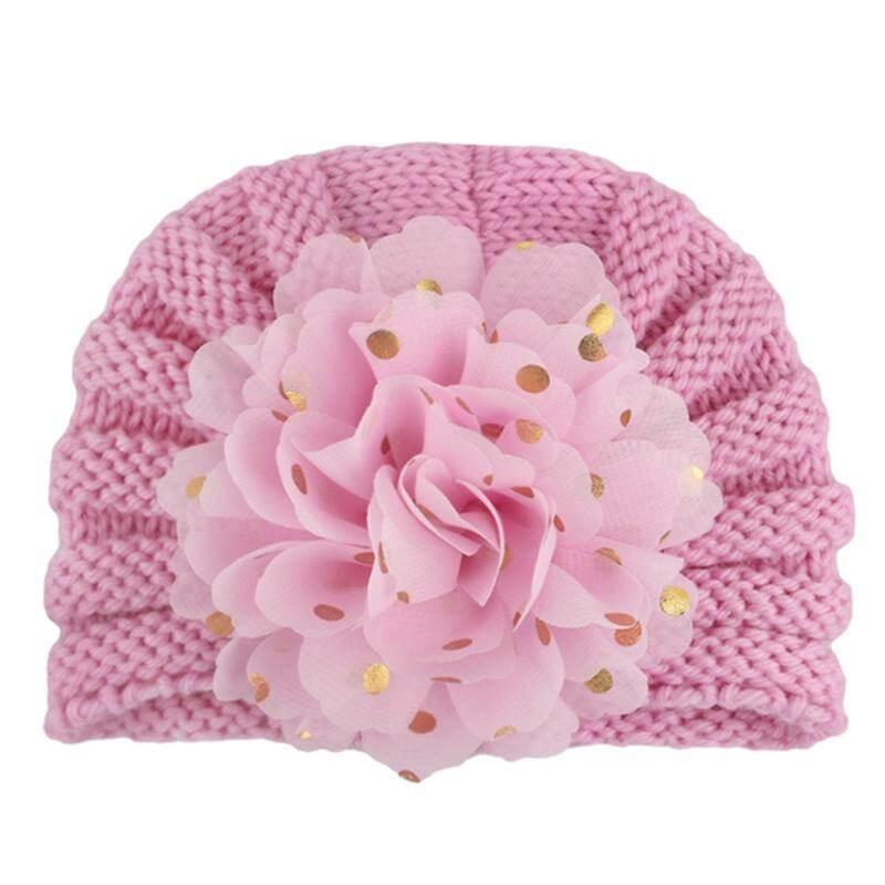 Bé Dập Hoa MŨ SƠ SINH Beanie Dệt Kim Trẻ Sơ Sinh Bé Gái Bow Knot Bé Hat Head Wear Trẻ Em Của Cap Cho Cô Gái