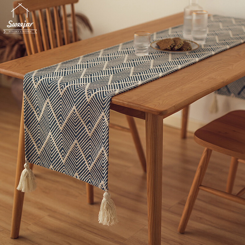Khăn Trải Bàn SWEEJAR Có Tua Rua, Khăn Trải Bàn Trang Trí Nhà Cửa Giáng Sinh Pha Trộn Khăn Trải Bàn Ăn