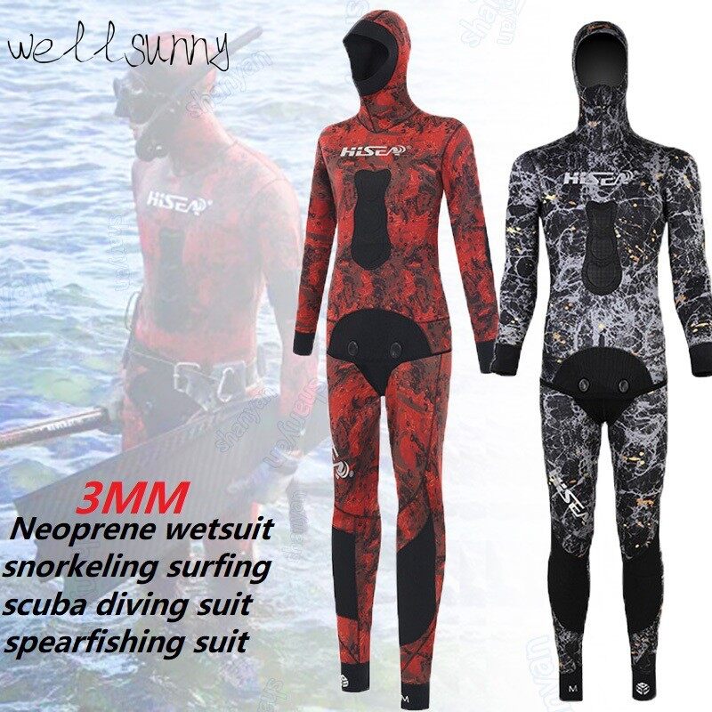 Hisea 3MM Open-Cell Diving Suit Set for Spearfishing and Surfing