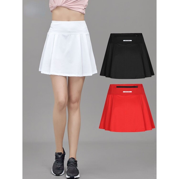 Chân Váy Chơi Golf Tennis Thể Thao Mini Cho Nữ Chân Váy Thể Thao Xếp Li Có Túi Chân Váy Cầu Lông Co Giãn Khô Vừa Vặn