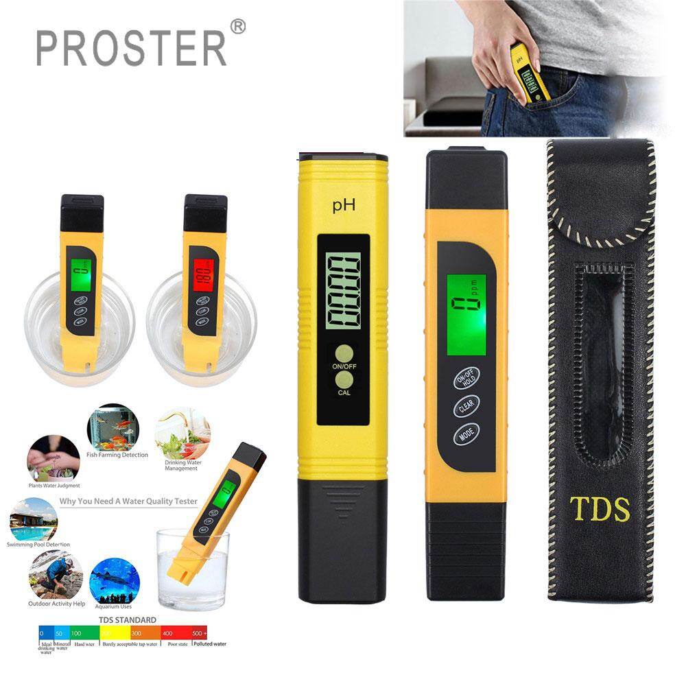 Bút đo độ ph lcd kỹ thuật số proster, bút kiểm tra nhiệt độ nước sạch tds ec, thiết bị kiểm tra chất lượng nước cầm tay