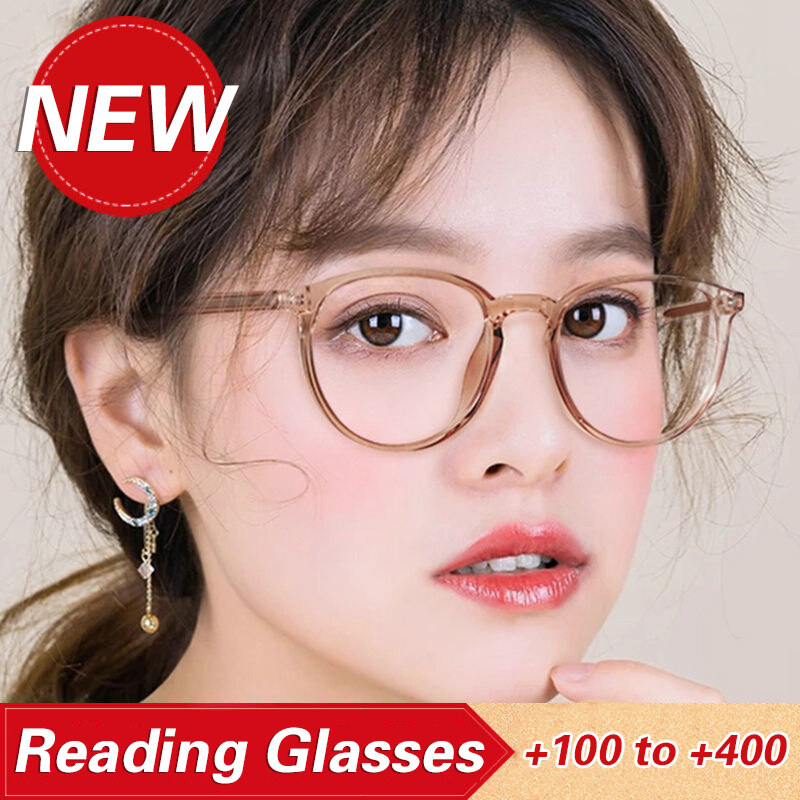 Kính đọc sách chống ánh sáng xanh + 100 đến + 400 kính viễn thị cao cấp kính viễn thị siêu nhẹ có lớp