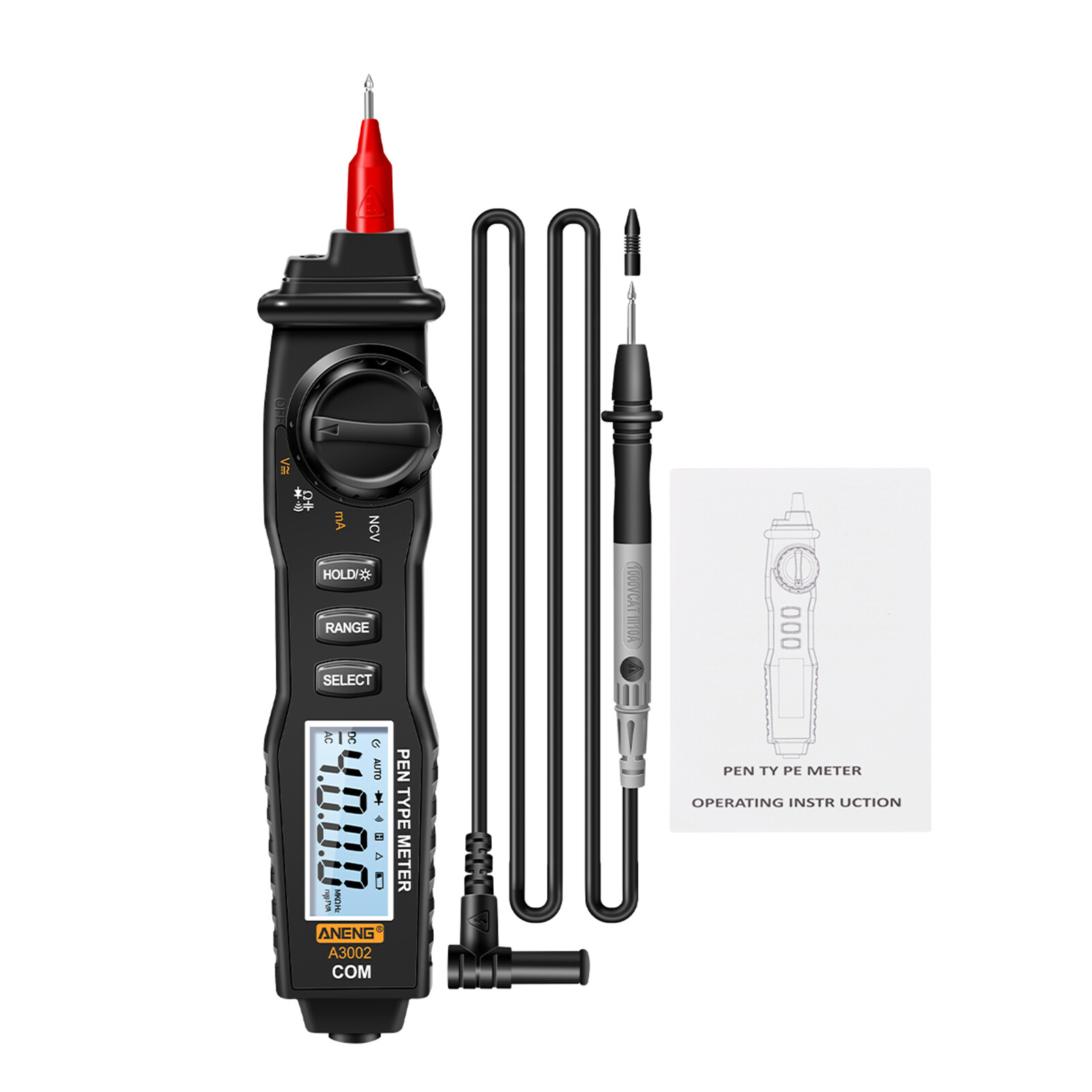 Nanwei aneng bút vạn năng a3002 bút vạn năng kỹ thuật số đếm 4000 bút kiểm tra cầm tay không tiếp xúc dụng cụ kiểm tra điện áp ac/dc/diode/liên tục với đèn pin đèn nền