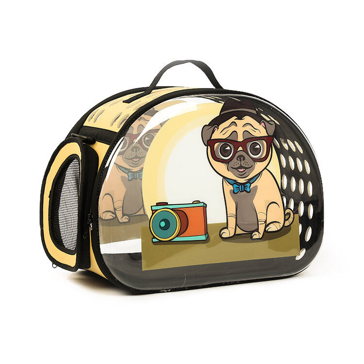 Cute Cartoon Transparent Pet Handbag Outdoor Cat Dogs Shoulder Bag for