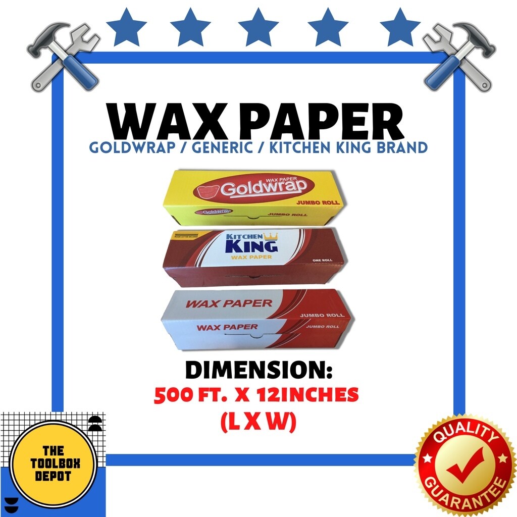 【Delicious bakery】 [Jumbo] Wax Paper Goldwrap Generic Kitchen King Brand 12 inches (W) x 500 Ft. (L) / 1 Roll/order