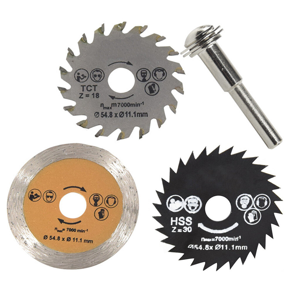 Đậu Lăng 3 Cái 54Mm HSS Lưỡi Cưa Hợp Kim Nhỏ Dụng Cụ Chế Biến Gỗ Mài Tròn Cắt Gỗ