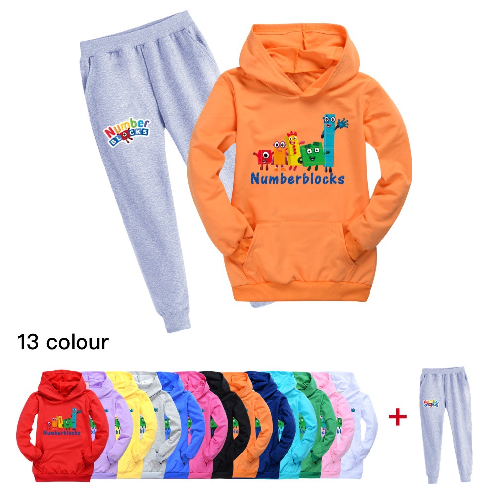 Number Blocks Hoodie Jogger for Boys Girls Girl Long Sleeve Spring and Autumn Lesure Kid's Clothing Set Casual Outfit Hoody Joggers Cotton + Polyester 0000 ราคา  481 บาท*ส่งฟรี