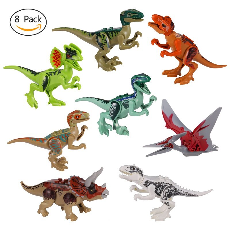 8Pcs Jurassic World Park Tyrannosaurus Dinosaurs Fit Lego Blocks Kids Toys Gift 