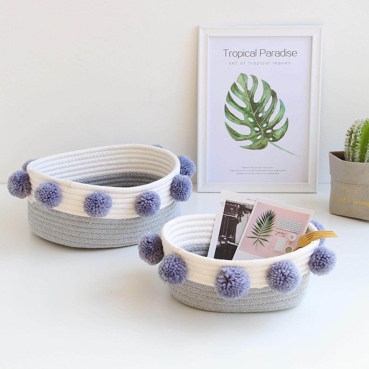 caja de almacenamiento de residuos estilo nórdico cuerda de algodón ins