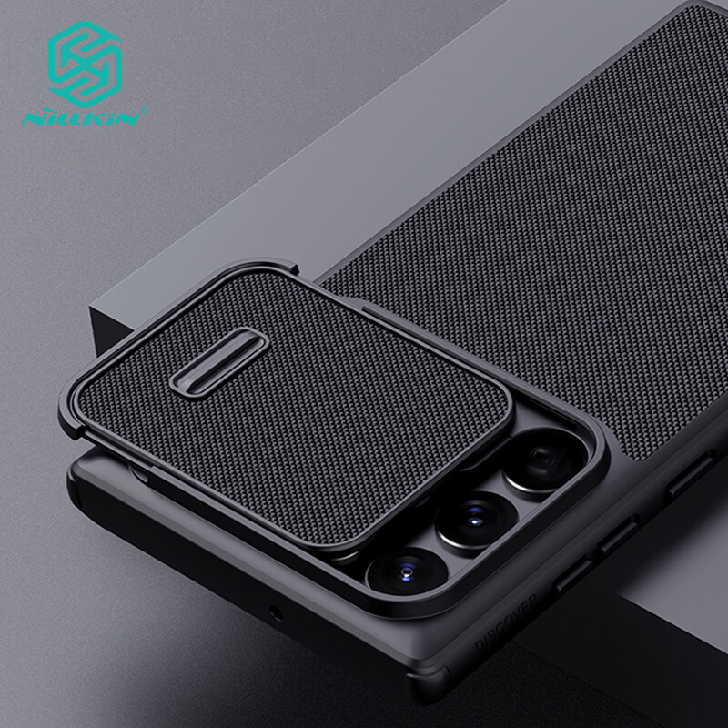 Nillkin Sang Trọng Kết Cấu Mờ Máy Ảnh Bảo Vệ Ốp Lưng Cho Samsung Galaxy S22 Ultra Ốp Lưng Chống Ô Nhiễm TPU + PC Chống Sốc Ốp Lưng Chống Trượt Bền (Không hỗ trợ sạc không dây)
