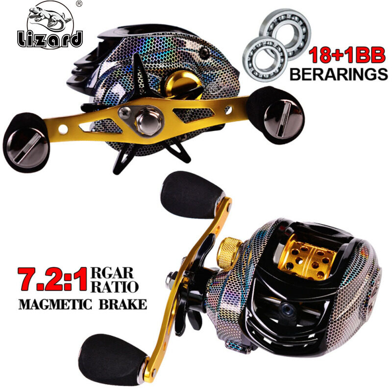 Máy Câu Đứng Thằn Lằn Ngoài Trời Máy Câu Có Cốc Dây Kim Loại Lực Kéo Tối Đa 10Kg Vòng Bi 18 + 1 Bb Tỷ Số Truyền Động Tốc Độ Cao 7.2:1