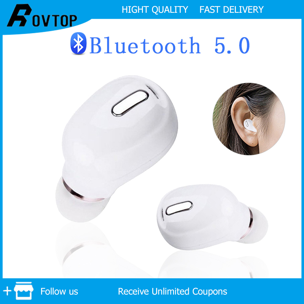 Rovtop Mini X9 Wireless Earbuds Noise Reduction In-ear Design Bluetooth 5.0 Earphone Comfortable to Wear 3D Sound For Huawei Xiaomi LG（Single ear）
