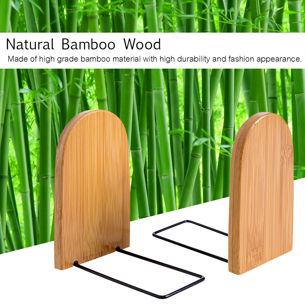 Bamboo Book Rack Books Holder Bookend Wall Shelves Book Storage