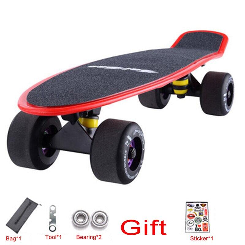 ใหม่22นิ้วสเก็ตบอร์ด Mini Cruiser สเก็ตบอร์ดพลาสติก Longboard กล้วย Fishboard Street กีฬากลางแจ้งสำหรับเด็กผู้หญิงเด็กผู้ชาย