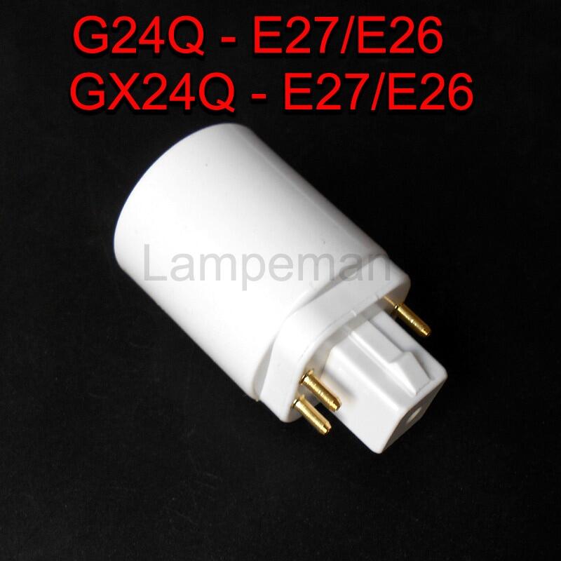 Abs Led G24 To E27 Adapter Socket Halogen Gx24q Cfl Light Lamp Base Converter E27 To G24 Bulb Holder Adapter 4pin 85-265v