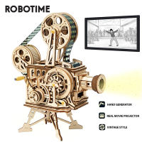 Robotime Vitascope LK601โปรเจ็กเตอร์มือหมุนของเล่นก่อสร้างโมเดลปริศนาไม้3มิติ
