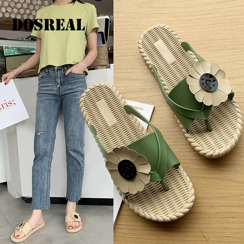 DOSREAL Dép Mới Cho Nữ Trên Bán Xăng Đan Đi Biển Mùa Hè Phong Cách Hàn Quốc, Dép Nữ Thời Trang Dép Sục Hoa Dép Xỏ Ngón Nữ Trong Nhà