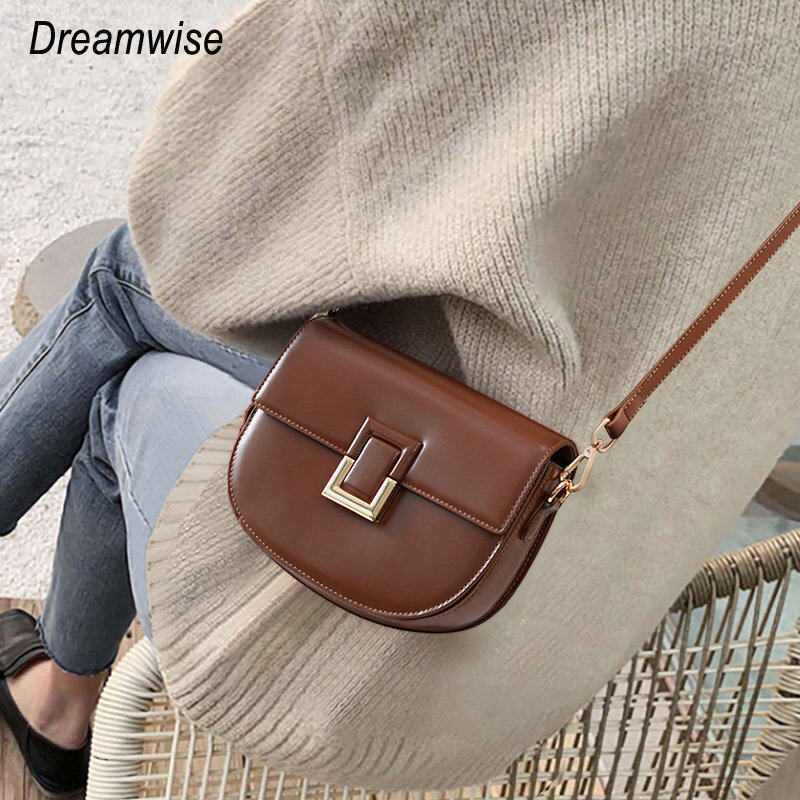 Dreamwise Shoulder Sling Bags Women New Genuine Cow Leather Fashion Saddle Handbags Casual Versatile Ladies Crossbody Bag ราคา 1,541 บาท*ส่งฟรี