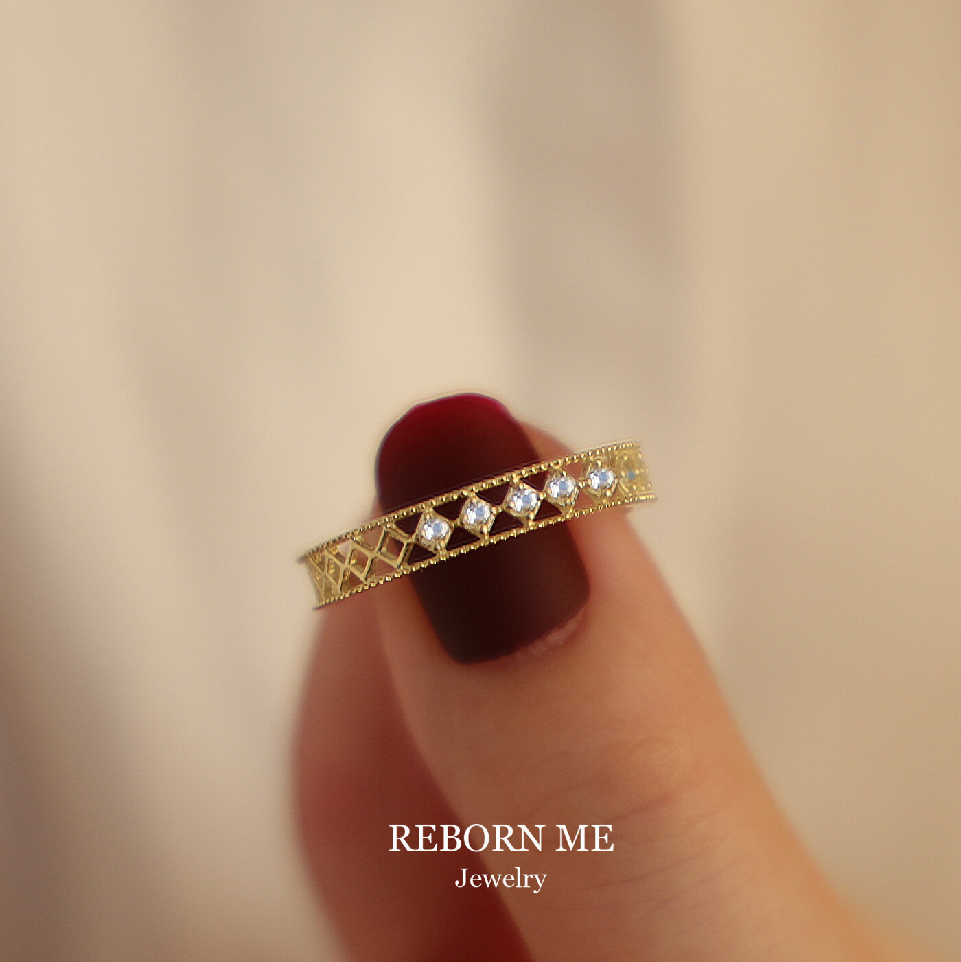 Xinzhemei nhẫn rộng zircon mạ bạc s925 nhẫn rỗng lãng mạn sang trọng nhẹ nhẫn đơn giản thời trang cho nữ
