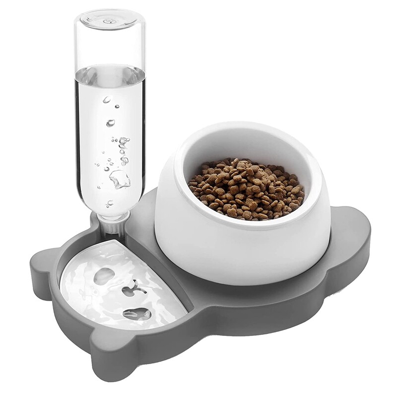 Dog Cat Bowls, Tilted Cat Food and Water Bowl Set