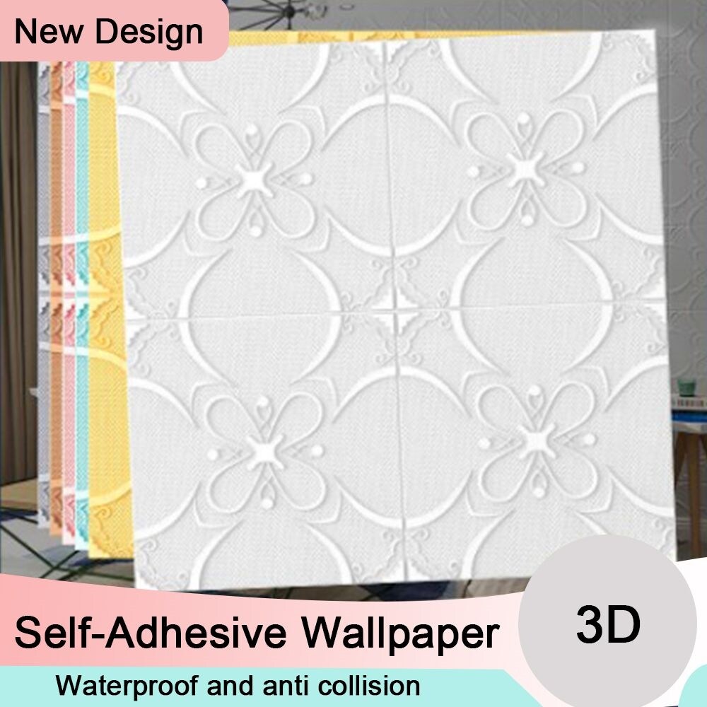Giấy dán tường 3d tự dính 70x70cm giấy dán tường chống thấm nước xốp dán tường 3d chống dầu chống va chạm mái nhà phòng khách