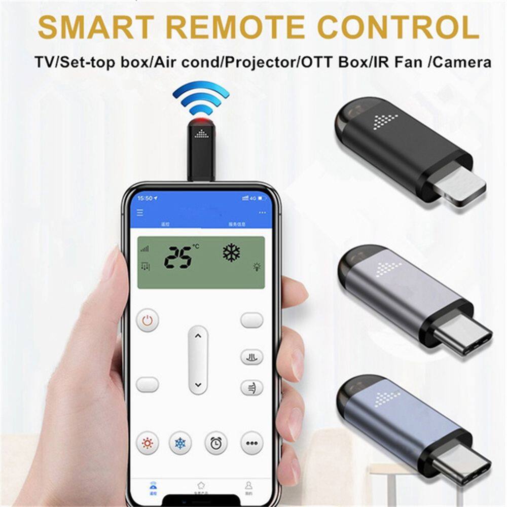 Junru3703 đầu cắm type-c thông dụng bộ phát hồng ngoại gắn điện thoại bộ chuyển đổi hồng ngoại thông minh điều hòa không khí hồng ngoại không dây bộ chuyển đổi thiết bị điều khiển từ xa cho điện thoại điều khiển từ xa tv