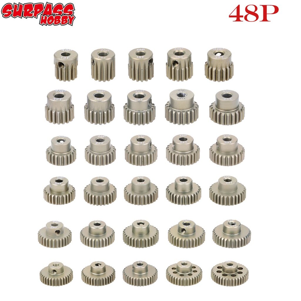 2 chiếc bánh răng động cơ 48p 3.175mm 13t-48t cho động cơ xe hơi điều khiển từ xa 1/10 1/10 1/8 traxxas xe không chổi than điều khiển từ xa 3650 3660