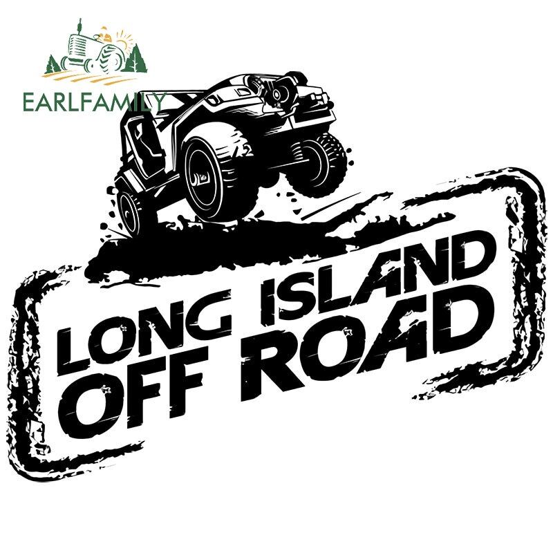 EARLFAMILY 13cm x 9.9cm for LONG ISLAND OFF ROAD Car Stickers Sunscreen