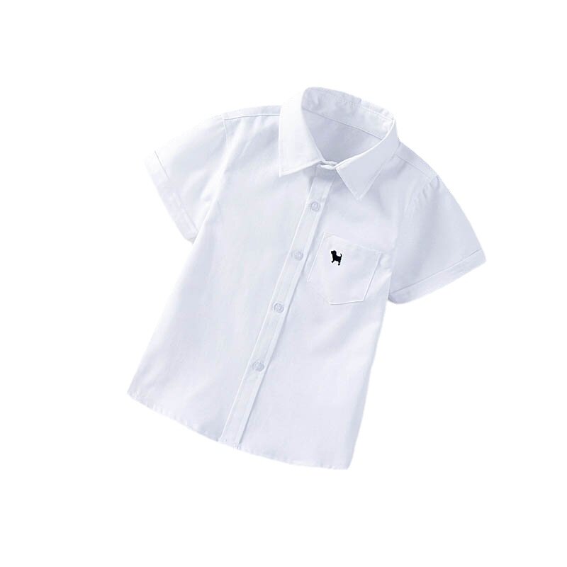 DIIMUU 3-11Y Children Shirts Casual Cotton Shorts Sleeve Boys Shirts