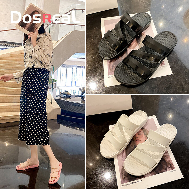 DOSREAL Dép Lê Nữ Giảm Giá 2021 Giày Đi Biển Mùa Hè Phong Cách Hàn Quốc Thời Trang Nữ Dép Bệt Đi Nước Giày Thạch Nữ Chống Trượt