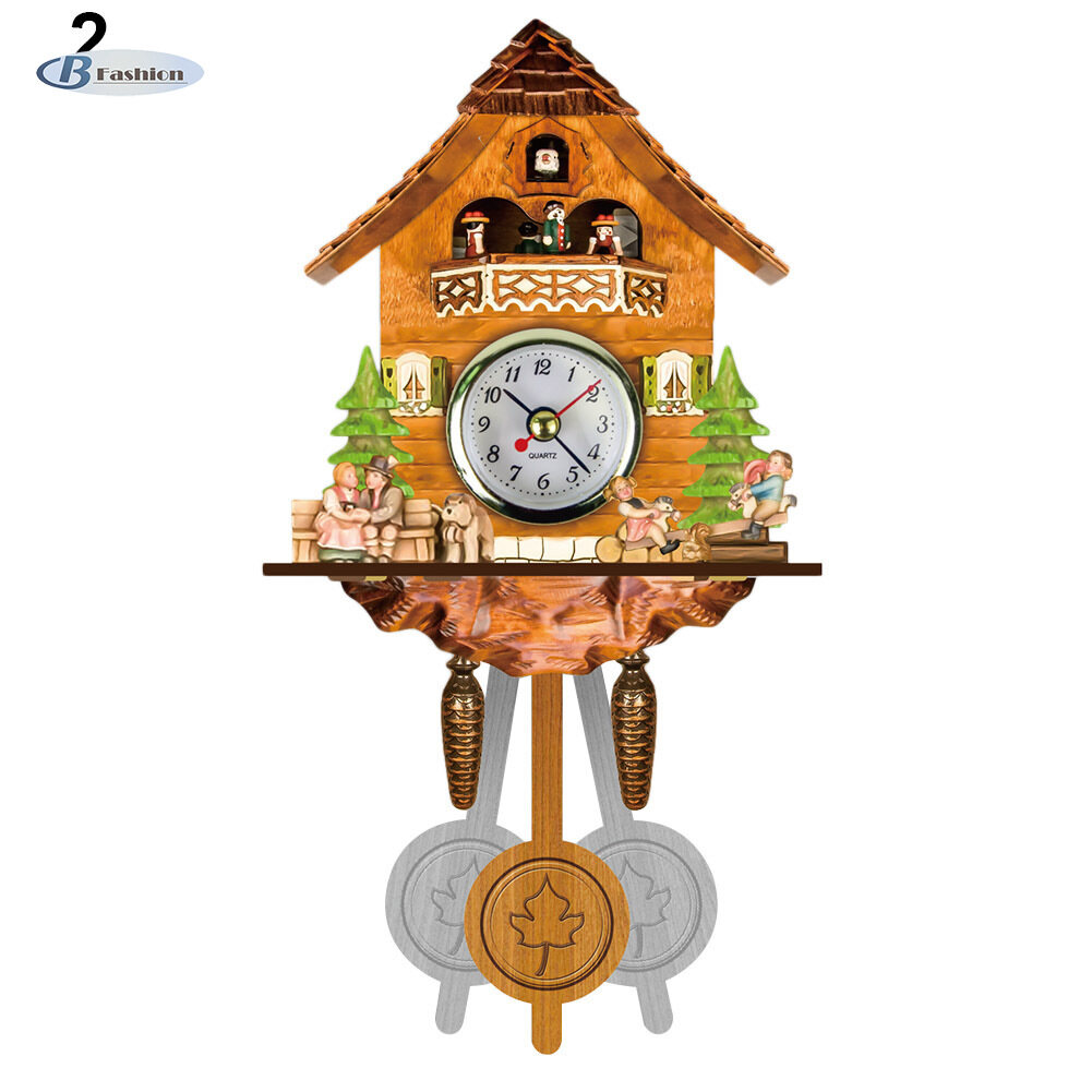 B-F Bằng Gỗ Đồng Hồ Treo Tường Cúc Cu Chim Thời Gian Chuông Đu Đồng Hồ Báo Thức Nhà Trang Trí Nghệ Thuật