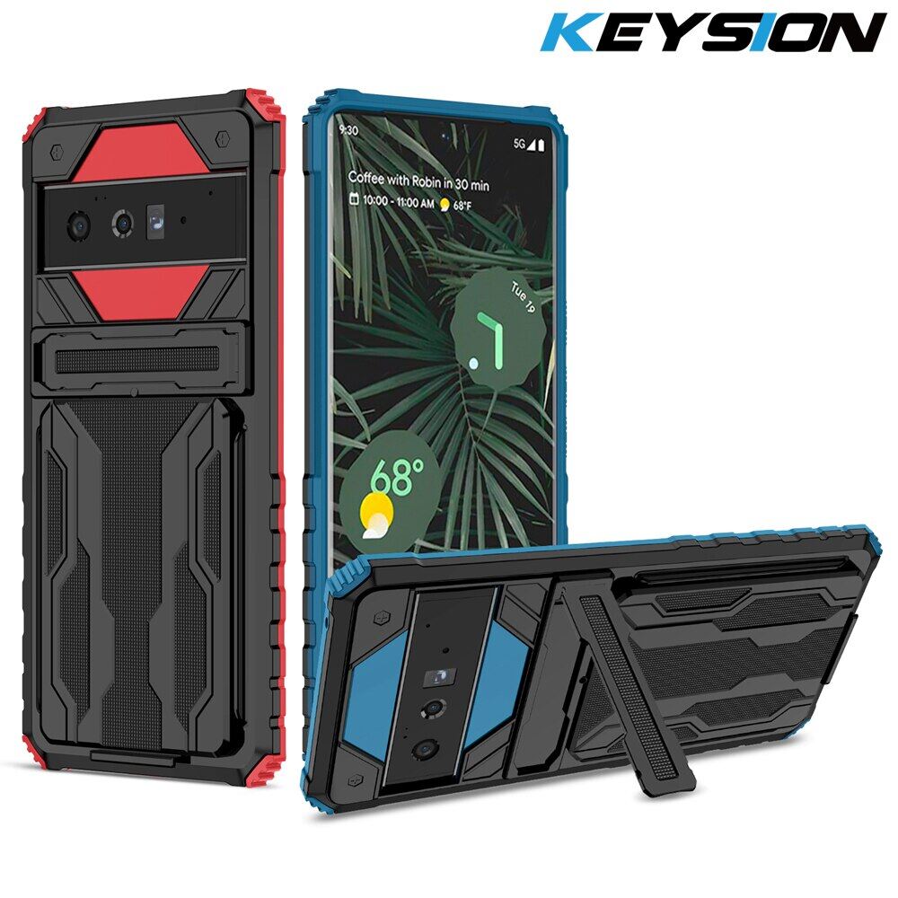 Keysion ốp giáp chống sốc cho google pixel 6 6 pro có khe cắm thẻ ốp lưng điện thoại silicon cho google pixel 6 pro