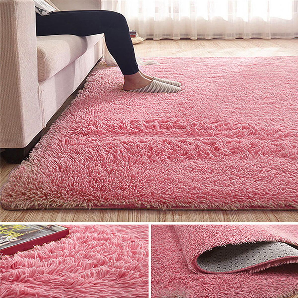 Generic Shaggy Rug Super Plush NonSlip Large Rugs Floor Carpet Living