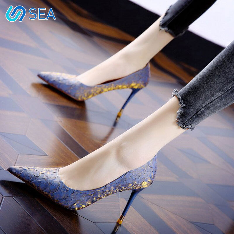St giày cao gót nữ mũi nhọn gót nhọn giày cao gót nữ hở mu bàn chân