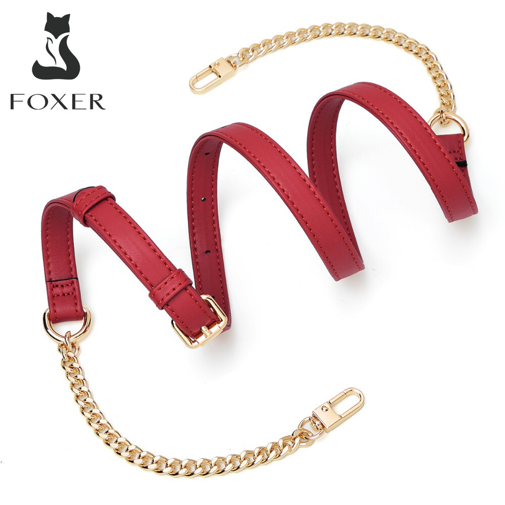 Túi da đeo vai foxer, có dây xích, thích hợp cho túi đeo chéo, túi đưa thư, túi đeo vai