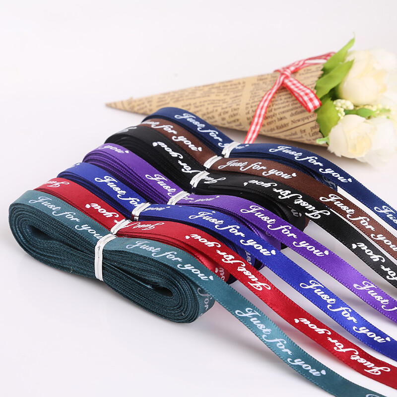 10 yard/lô ruy băng polyester 10mm ruy băng in chỉ cho bạn ruy băng đóng gói lãng mạn thủ công tiệc cưới giáng sinh tự làm