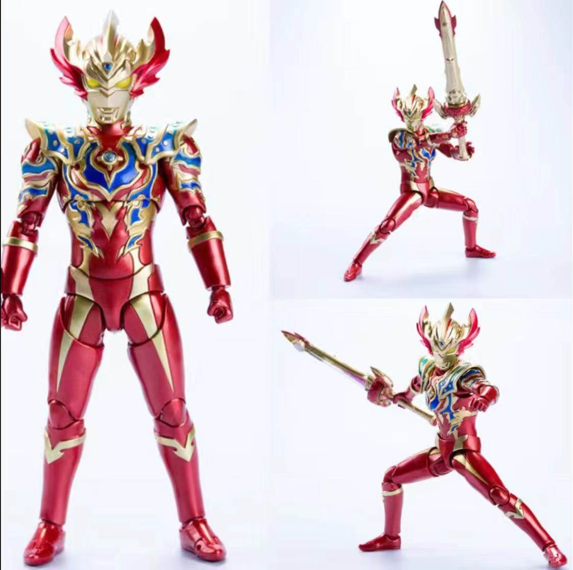 Ultraman Tiga SHF Rainbow Tri-Strium Form Kids Boy Action Doll Figure Model Birthday Gift Toys