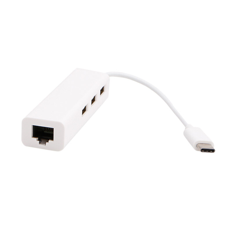 Usb-c macbook usb3.1 bộ chuyển đổi lan ethernet type-c sang rj45 với 3 cổng usb hub
