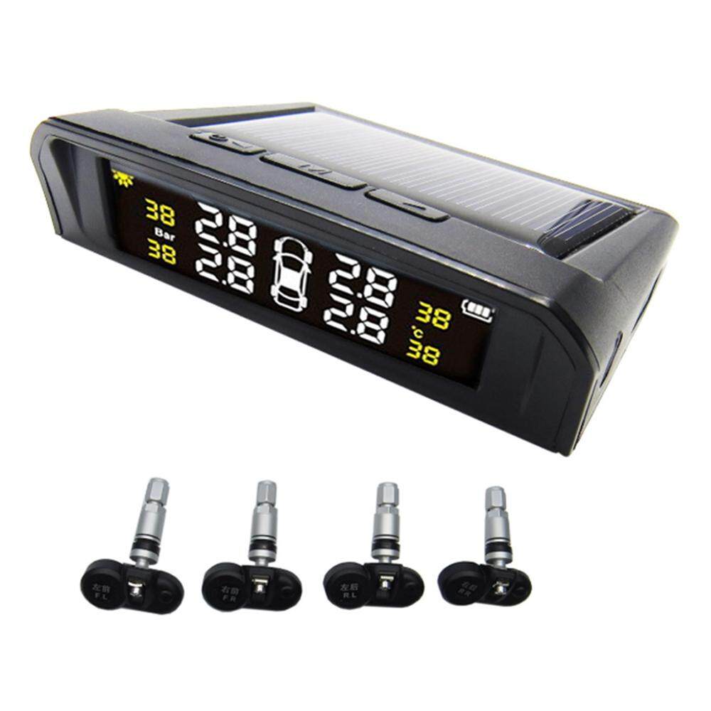 รถการตรวจสอบแรงดันยางรถยนต์ระบบเครื่องมือ + 4 เซ็นเซอร์ในตัวปลอดภัยจอแสดงผล LCD 4 เซ็นเซอร์ภายนอก USB ชาร์จเหมาะสำหรับ Commercial รถจี๊ป off - Road