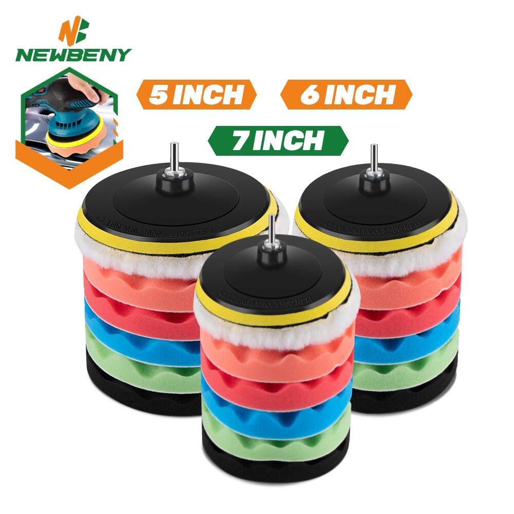 8 cái 5inch/6inch /7 inch đánh bóng xe Bộ miếng lót tự động đánh bóng bọt sáp Dụng cụ đánh bóng ô tô đầu cặp khoan loại bỏ vết trầy xước dụng cụ vệ sinh