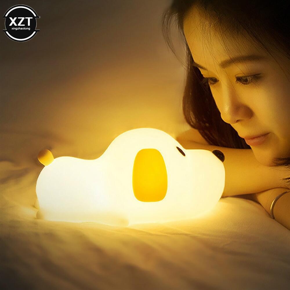 USB có thể sạc lại bằng silicon đèn ngủ led hình chó cảm biến cảm ứng 2