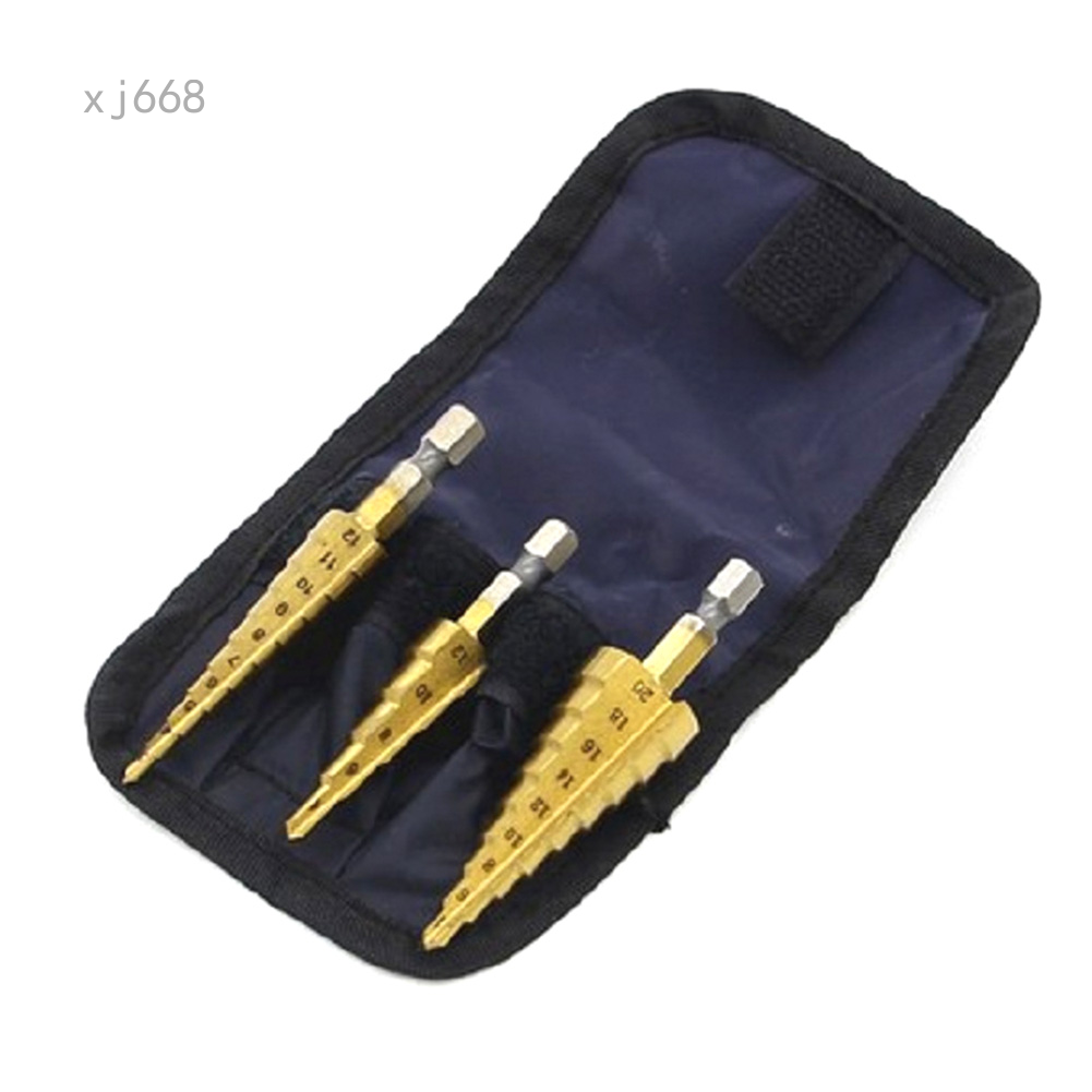 Bộ 3 mũi khoan lỗ hss mạ titanium đầu nối lục giác - intl