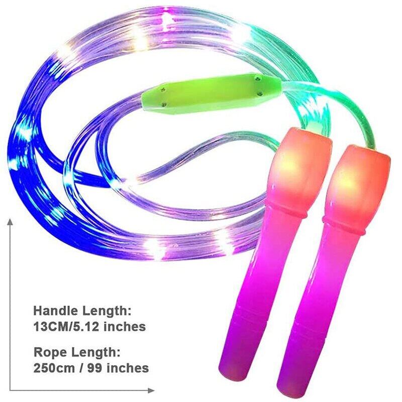 Nổ LED dạ quang Dây nhảy bỏ qua cáp dây cho trẻ em tập thể dục đêm tập