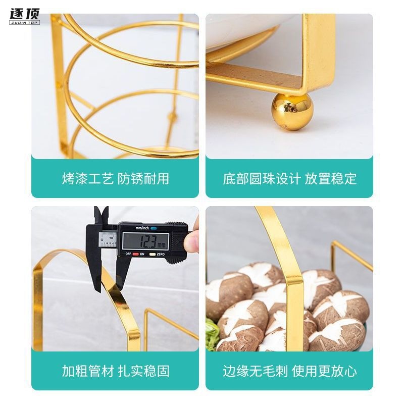 [Dễ Sử dụng] bên khay đựng giá rau nhà bếp giá nhiều lớp rau giá treo tường giá Khay đựng đa chức năng bảng màu kim loại
