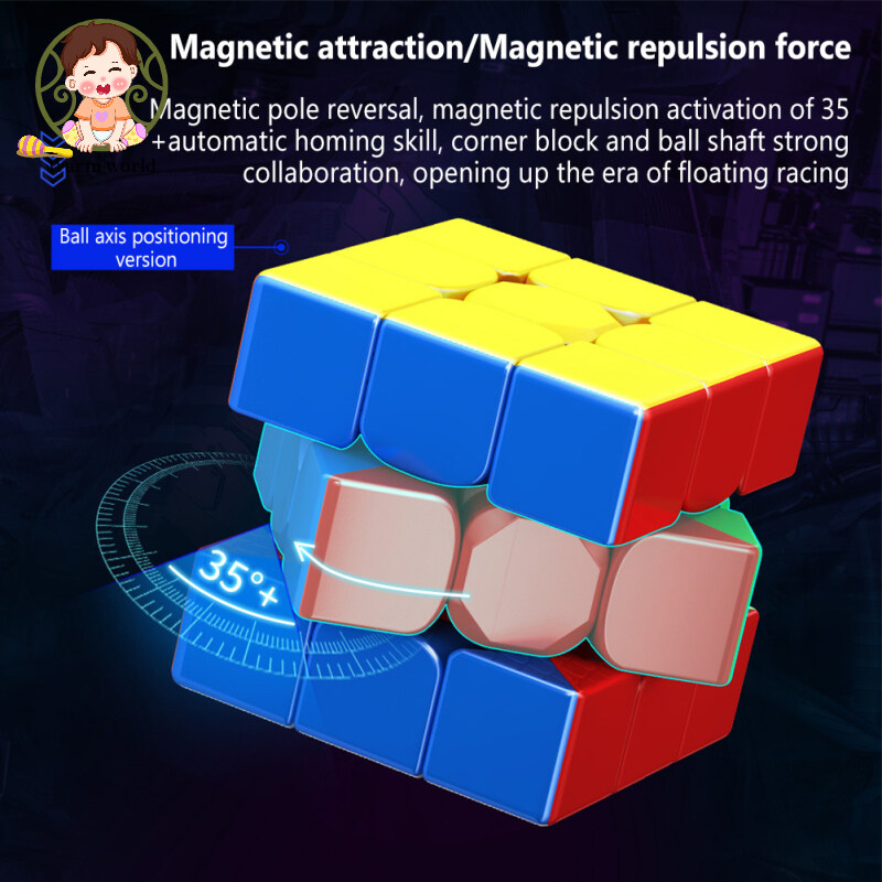 🎵 Hot bán Moyu siêu rs3m 3x3 từ chuyên nghiệp Magic Cube maglev bóng trục định vị khối rubik tốc độ Đồ chơi cho trẻ em