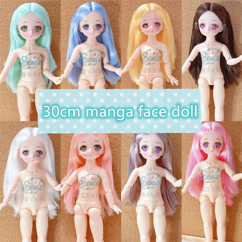 30cm Búp bê Khớp cầu 20 khớp cử động hoạt hình dễ thương Khỏa Thân búp bê cô gái sinh nhật tự làm quà tặng đồ chơi trẻ em