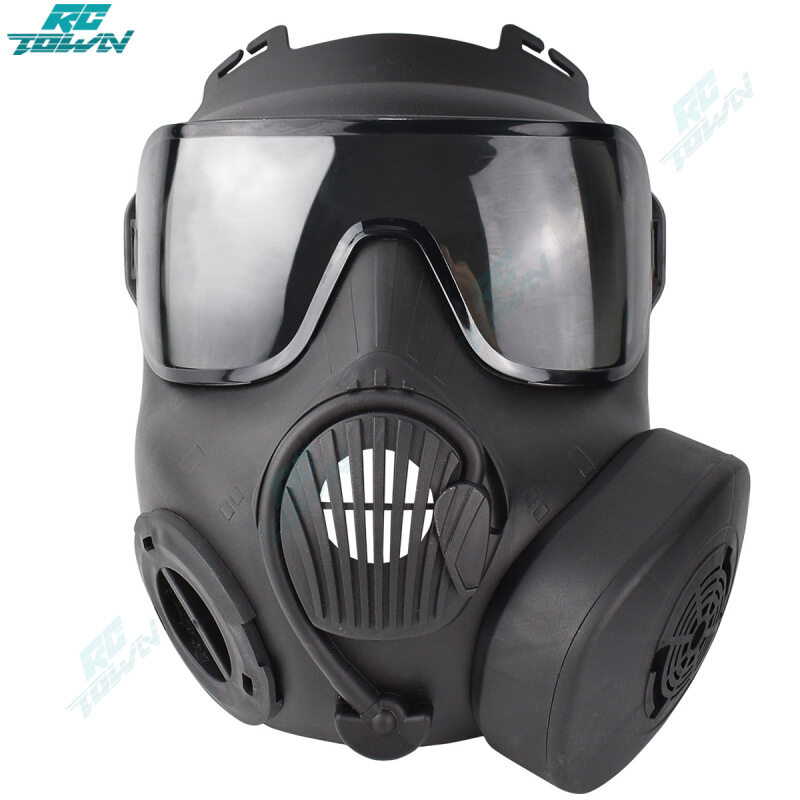 rctown mặt nạ phòng độc an toàn chiến thuật mặt nạ bảo vệ m50 quạt đơn bao 1